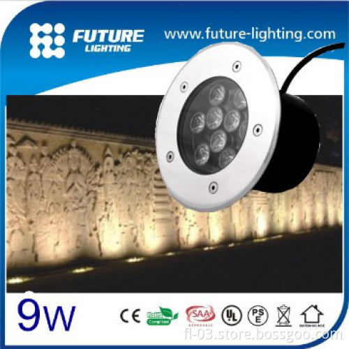9W 3 years warranty CE Approval recessed in-ground uplight